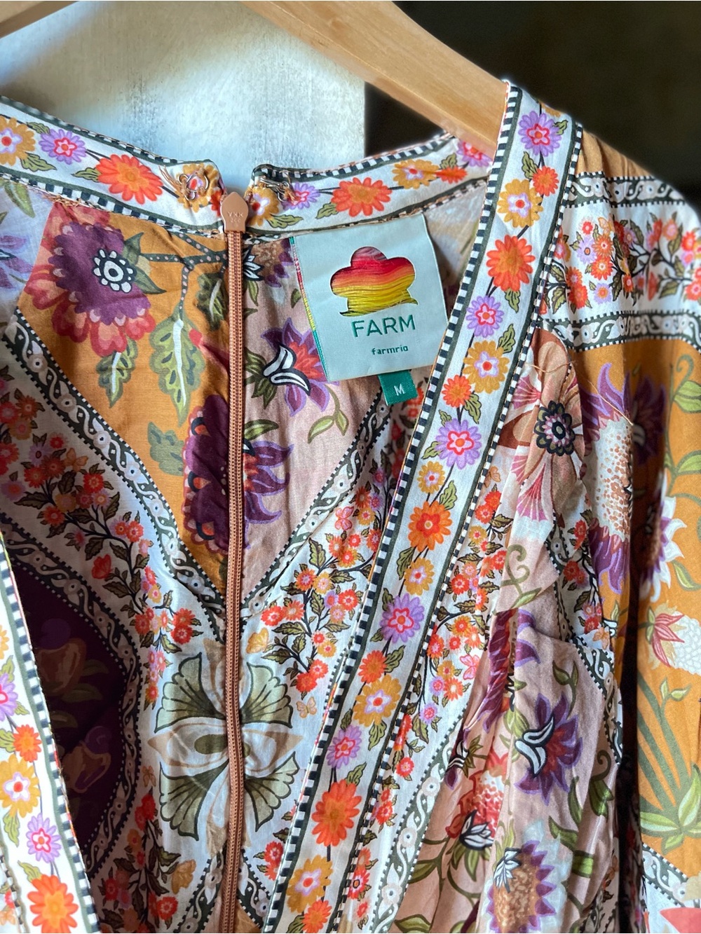FARM Rio Pink, Red, Orange & Gold Floral Mini Dress - Picture 3 of 11